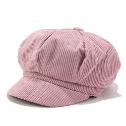 HINGTAT Frauen Beret Visor Hut Winter Mütze Cord Newsboy Cabbie Gatsby Maler Hüte Achteckige Kappe Schirmmütze Baskenmütze von HINGTAT