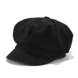 HINGTAT Frauen Beret Visor Hut Winter Mütze Cord Newsboy Cabbie Gatsby Maler Hüte Achteckige Kappe Schirmmütze Baskenmütze von HINGTAT