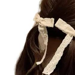 1 x 1 Paar Haarspangen mit französischer Schleife, für Mädchen, Frühling, Camping, Fotografie, Haarspangen, Stoff, Haarnadel, Haarspange für Damen, dünne Haarstyling-Schleife von HIOPOIUYT