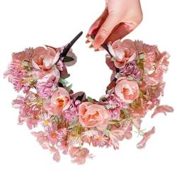 Buntes Blumen-Stirnband, doppelseitiger Haarkranz, Hochzeit, Party, Kostüm, Kopfschmuck für Braut, Damen, Haar-Accessoire, Blumenkopfschmuck von HIOPOIUYT