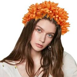 Elegante Stirnbänder mit weichem Stoff Blume Kopfschmuck Mädchen Blume Haarbänder Haarschmuck für Hochzeit, Party, Cosplay, Hochzeitszubehör von HIOPOIUYT