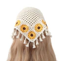 Gestricktes Kopftuch, Haarband für Damen und Mädchen, Haar-Bandanas, Dekoration, ethnisches Stirnband, Bohemia-Stil, Pilzschal, Damen-Haarband von HIOPOIUYT