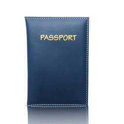 Reisepasshülle, Ausweis, Kreditkarten, Bargeld, Dokumenten-Organizer für Männer und Frauen, Unisex, Reisepasshülle, tragbar, dunkelblau von HIOPOIUYT