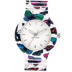 HIP HOP Watches - Damen Butterfly Armbanduhr HWU0675 - Animals Addicted Collection - Silikonarmband - 32mm Gehäuse - Wasserdicht - Quarzwerk von HIP HOP