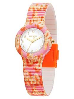 HIP HOP Woman Logomania Watch Logomania Mono -Color Bianco -Bewegung nur - 3H Quarz und Silikongurt mit mehrfarbigem Stoff hwu1148 von HIP HOP