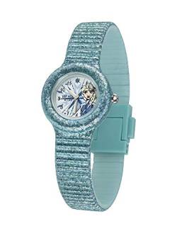 Hip Hop Elsa Glitzer Kinderuhr aus Disney's Frozen, Reine Zeituhr für Mädchen mit Silikon-Glitzer-Armband, Wasserfest, HWU0963 von HIP HOP