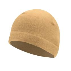 HIQIU Winter Warm Fleece Mütze für Damen und Herren, Unisex Outdoor Sport Radfahren Einfarbig Wintermütze Ski Beanie Cap (DE/NL/SE/PL, Alphanumerisch, Einheitsgröße, M, Khaki) von HIQIU