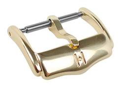 HIRSCH Buckle Catwalk | Dornschließe aus leichtem Aluminium, gelbgoldfarben in 14mm - 30mm 31114, Anstoß:18 mm von HIRSCH