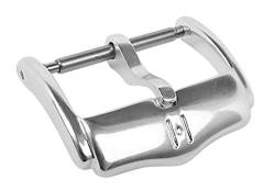 HIRSCH Buckle Catwalk | Dornschließe aus leichtem Aluminium, silberfarben in 10mm - 30mm 31113, Anstoß:18 mm von HIRSCH