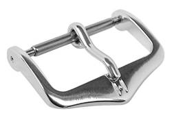 HIRSCH Buckle HSL | Dornschließe aus leichtem Aluminium, silberfarben, glänzend in 6mm - 30mm 31112, Anstoß:14 mm von HIRSCH