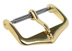 Hirsch Buckle Tradition | Dornschließe aus Edelstahl, gelbgoldfarben in 6mm - 22mm 31115, Anstoß:6 mm von HIRSCH