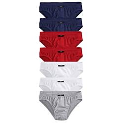 H.I.S Herren Slips, 7 Stück (7 x Marine/rot/weiß/grau meliert, XL | 7) von HIS LM