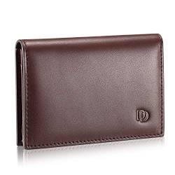 HISCOW Leder Slim Card Holder Tiny Small Credit Card Wallet ID Case for Men & Women, Dieter Diez, Kaffee, 4.1"H x 2.87"W x 0.67"D, Business von HISCOW