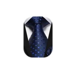 HISDERN Herren Blau Krawatten Taschentuch Klassische Hochzeit Tupfen Formelle Elegant Krawatte & Einstecktuch Set Business Meeting von HISDERN