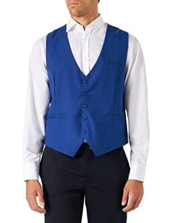 HISDERN Herren Formale Hochzeitsgesellschaft Business Royal Blue Weste Baumwolle Einfarbig Weste von HISDERN