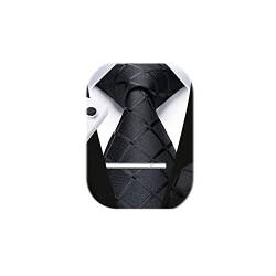 HISDERN Herren Hochzeit Schwarz Krawatten und Einstecktuch Krawatte Plaid Manschettenknöpfe-Krawattenklammer-Set von HISDERN