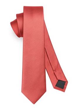 HISDERN Herren Krawatte Dunkelrosa Schmale Einfarbig Seide Krawatten für Herren Klassische Formelle Elegante Schlipse Hochzeit Party Business Krawatte 6cm von HISDERN