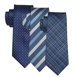 HISDERN Herren Krawatte Lot 3 PCS Hochzeits Krawatte Fete Krawatte fur Herren Taschentuch und Einstecktuch Mehrere Krawatten Sets von HISDERN