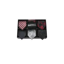 HISDERN Herren Krawatte und Einstecktuch Set Los 5 Stuck krawatten mit Taschentuch Geschenkbox Elegante Hochzeit Seidenkrawatte für Männer von HISDERN