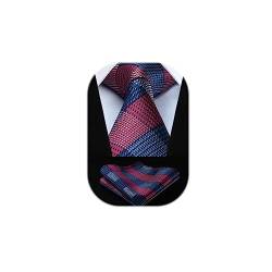 HISDERN Prufen Blumen-Punkt Hochzeitsfeier Krawatte Taschentuch Manner Krawatte & Einstecktuch Set von HISDERN