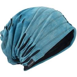 HISSHE Unisex Jersey Slouch Mütze Dünne Sommer Skullcap (9A-Blau) von HISSHE