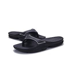 HJBFVXV Damen-Hausschuhe Frauen Hausschuhe Schuhe Sommer Wasser Schuhe Licht Gewicht Trend Mode Dicke Sohle Weibliche Schuhe Flip Flops Beach Folien Männer (Color : Black, Size : 6) von HJBFVXV
