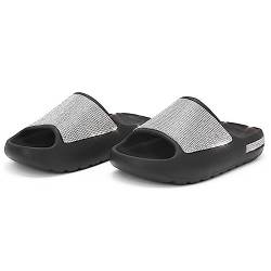 HJBFVXV Damen-Hausschuhe Women's slippers Fashion thick platform decorative slippers Women's sandals Outdoor anti slip beach slide (Color : Black, Size : 41) von HJBFVXV