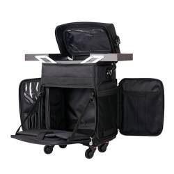 Kosmetik Trolley Rollkoffer Schminkkoffer Mit 360° Drehbaren, Professionelle Makeup Organizer Tasche Schminktasche Train Case, Schminkkoffer Trolley-Koffer Aus Oxford-Stoff, Schwarz von HJXGQJM