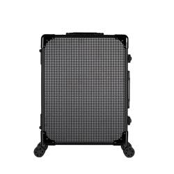 Kosmetikkoffer, professionell, große Aufbewahrung, Kosmetikkoffer, Kosmetikkoffer, Kosmetikkoffer, Kosmetikkoffer mit Licht und Spiegel, mit Rollen, Black Plaid, 52x40x22.5cm von HJXGQJM