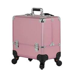 Kosmetikkoffer Pilotenkoffer Beauty Case Reisetrolley Friseurkoffer Kosmetik, Ragbare Aufbewahrungsbox Mit Großem Fassungsvermögen Für Frauen, Nail Art Etui,Schwarz Portable Reise Make Up Tasche (Col von HJXGQJM