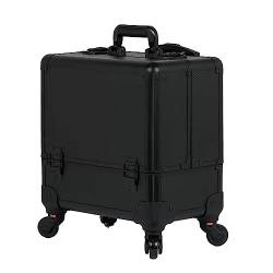 Kosmetikkoffer Pilotenkoffer Beauty Case Reisetrolley Friseurkoffer Kosmetik, Ragbare Aufbewahrungsbox Mit Großem Fassungsvermögen Für Frauen, Nail Art Etui,Schwarz Portable Reise Make Up Tasche (Col von HJXGQJM