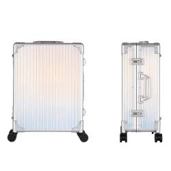 Make-up-Koffer mit LED-Licht, Kosmetikkoffer, Kosmetikkoffer, Kosmetikkoffer, tragbar, mit Rollen, Schwarz, Dazzling Stripes, 52x40x22.5cm von HJXGQJM