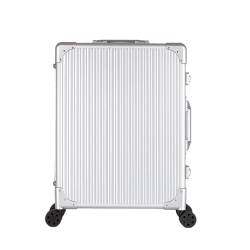 Rolling Make-up-Koffer, professioneller Schminkkoffer mit Spiegel mit LED-Licht, Make-up-Koffer, mit Rollen, Schmuck-Trolley und Kosmetik für Friseure, Silver Stripe, 52x40x22.5cm von HJXGQJM