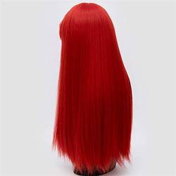 Perücke Cosplay Perücken for Frauen 26 Zoll langes gerades Haar schwarz weiß grün rot lila gold braun rosa synthetische Perücke mit Pony Wig (Color : 3, Stretched Length : 26inches) von HJXX
