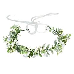 HJYHYN Blumenkranz Haare Haar Blumenkranz Künstliche Blumen Krone Braut Kopfstück Greenery Krone Haarreif Blumen für Hochzeit Zeremonie Party Festival … von HJYHYN