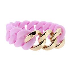 Hanse-Klunker Armband Damen ORIGINAL Silikon Flieder, Edelstahl Rosegold Frauen Mädchen Größe 19-20 cm inkl. Schmuck-Geschenk-Box von HK Hanse-Klunker