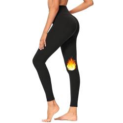 HKBTCH Leggings Damen mit Warm Fleece, Thermo Strumpfhose Damen mit Bauchkontrolle, Winter Gefütterte High Waist Thermoleggins, Bauchweg Warme, Blickdicht Verdickte Plüsch Thermohose von HKBTCH