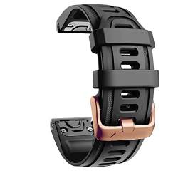 HKIDKK 20 mm Schnellverschluss-EasyFit-Armband für Garmin Fenix 5S 5SPlus 6S 6SPro Descent MK2S D2, Silikonarmband, roségoldene Schnalle, 20mm D2 Delta S, Achat von HKIDKK