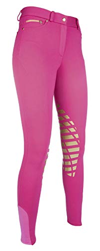 HKM Damen Reithose-Soft-Silikon-Kniebesatz3900 Trainingshose, pink, 38 von HKM