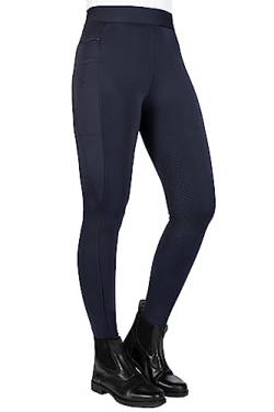 HKM Damen Reitleggings Isabella mit Silikon-Vollbesatz |Damen-Reithose mit Handytaschen Links und rechts und Reißverschlusstasche | Bequemer Komfortbund |schwarz von HKM