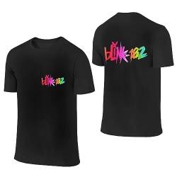 Blink T-Shirt 182 Merch Mens Crew Neck Baumwolle T Shirt Herren Kurzarm Rundhals Band Tshirts Für Männer Kurzarmshirt von HKMEI