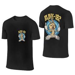 Blink T-Shirt 182 Merch Mens Crew Neck Baumwolle T Shirt Herren Kurzarm Rundhals Band Tshirts Für Männer Kurzarmshirt von HKMEI
