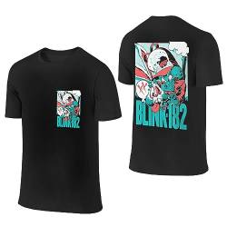 Blink T-Shirt 182 Merch Mens Crew Neck Baumwolle T Shirt Herren Kurzarm Rundhals Band Tshirts Für Männer Kurzarmshirt von HKMEI