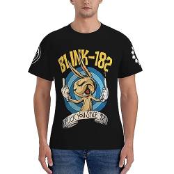 Blink T-Shirt 182 Merch Mens Crew Neck T Shirt Herren Kurzarm Rundhals Band Tshirts Für Männer Kurzarmshirt von HKMEI