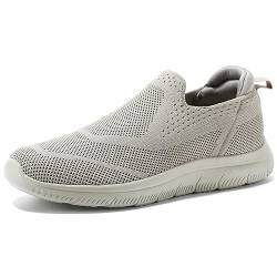 HKR Damen Turnschuhe Leichte Sportschuhe Freizeitschuhe Bequem Slip on Sneakers rutschfest Slipper Soft Walkingshuhe Schlupfschuhe Taupe 36 EU von HKR