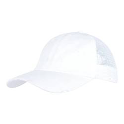 Basecap Mädchen Mesh Baseballkappe Pferdeschwanz Baumwolle Sonnenhut Atmungsaktiv Sonnenschutz Hut Verstellbar Leicht Cap Schirmmütze Baseballmütze Sonnenkappe für 4-8 Jahre Wandern Outdoor Weiß von HKSCKJ