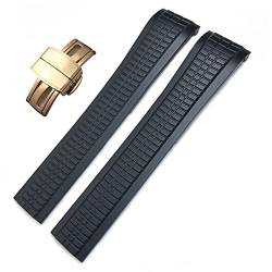 HKTS 21 mm buntes fluoröses Gummi-Uhrenarmband für Patek 5164A 5167A Aquanaut Philippe-Serie, Schmetterlingsschnalle, Silikon-Uhrenarmband für Damen und Herren, Gold Buckle, Achat von HKTS