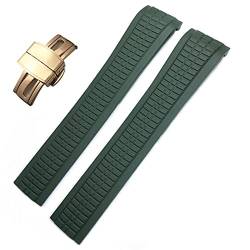 HKTS 21 mm buntes fluoröses Gummi-Uhrenarmband für Patek 5164A 5167A Aquanaut Philippe-Serie, Schmetterlingsschnalle, Silikon-Uhrenarmband für Damen und Herren, Rose Buckle, Achat von HKTS