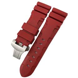 HKTS Gummi-Uhrenarmband, 22 mm, 24 mm, 26 mm, Silikon-Uhrenarmband für Panerai Submersible Luminor PAM wasserdichtes Armband, 26mm black buckle, Achat von HKTS