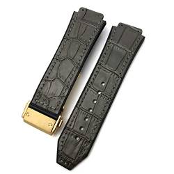 HKTS Uhrenarmband aus Rindsleder, 20 mm, 22 mm, 25 mm x 19 mm, passend für Hublot-Uhrenarmband, Kalbsleder, Silikon-Armbänder, 28x19x24mm, Achat von HKTS